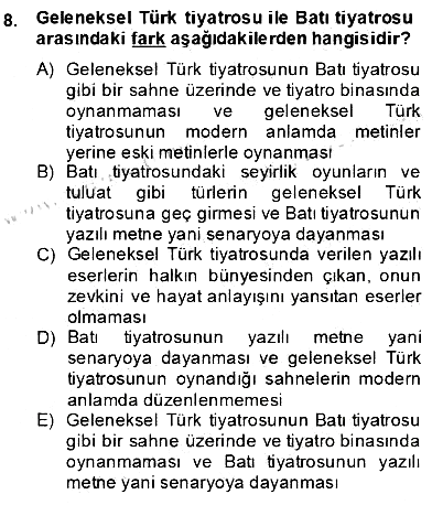 Tanzimat Dönemi Türk Edebiyatı 2 2013-2014 Dönem Sonu Sınavı - 8. soru