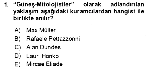Türk Edebiyatının Mitolojik Kaynakları 2021-2022 Yaz Okulu Sınavı - 1. soru