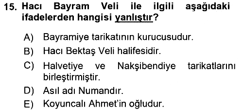Türk Halk Şiiri 2017-2018 3 Ders Sınavı - 15. soru