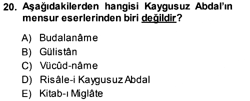 Türk Halk Şiiri 2013-2014 Ara Sınav - 20. soru