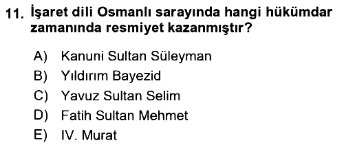 Türk İşaret Dili 2020-2021 Yaz Okulu Sınavı - 11. soru
