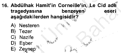Türk Tiyatrosu 2012-2013 Ara Sınav - 16. soru