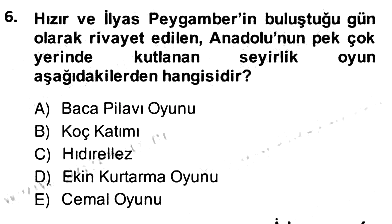 Türk Tiyatrosu 2013-2014 Ara Sınav - 6. soru