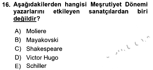 Türk Tiyatrosu 2016-2017 Ara Sınav - 16. soru