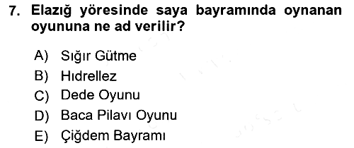 Türk Tiyatrosu 2017-2018 Ara Sınav - 7. soru
