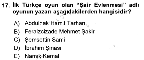 Türk Tiyatrosu 2025-2026 Ara Sınav - 17. soru