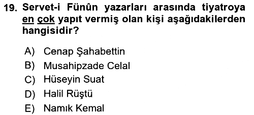 Türk Tiyatrosu 2025-2026 Ara Sınav - 19. soru