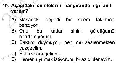 Türkçe Biçim Bilgisi 2012-2013 Ara Sınav - 19. soru