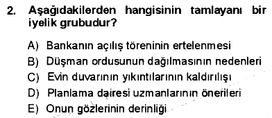 Türkçe Cümle Bilgisi 1 2012-2013 Ara Sınav - 2. soru