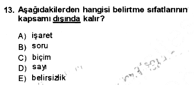 Türkçe Cümle Bilgisi 1 2013-2014 Ara Sınav - 13. soru