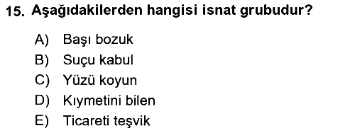 Türkçe Cümle Bilgisi 1 2018-2019 Yaz Okulu Sınavı - 15. soru