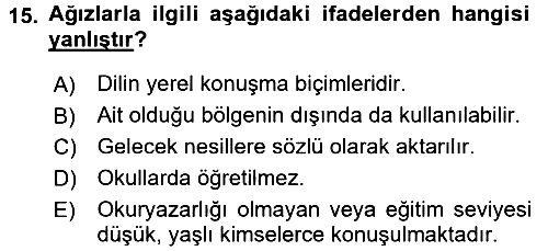 Türkçe Ses Bilgisi 2017-2018 Dönem Sonu Sınavı - 15. soru