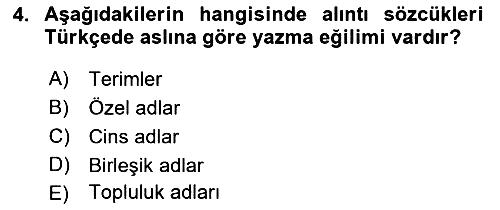 Türkçe Ses Bilgisi 2021-2022 Dönem Sonu Sınavı - 4. soru