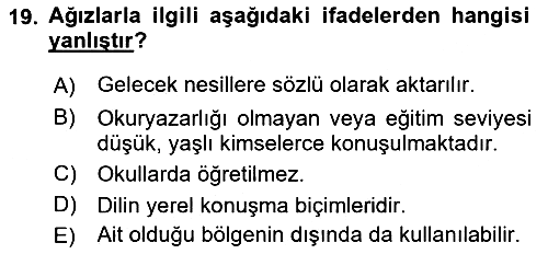 Türkçe Ses Bilgisi 2021-2022 Yaz Okulu Sınavı - 19. soru