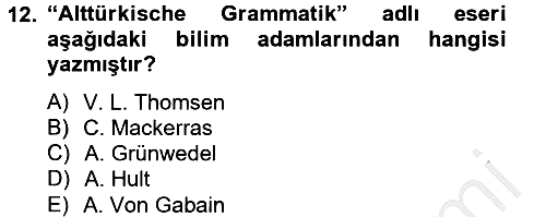 Uygur Türkçesi 2012-2013 Ara Sınav - 12. soru