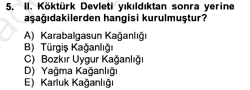 Uygur Türkçesi 2013-2014 Ara Sınav - 5. soru