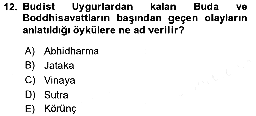 Uygur Türkçesi 2015-2016 Ara Sınav - 12. soru