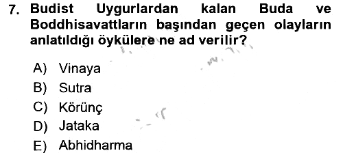 Uygur Türkçesi 2016-2017 Ara Sınav - 7. soru