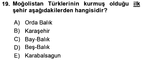 Uygur Türkçesi 2016-2017 Ara Sınav - 19. soru