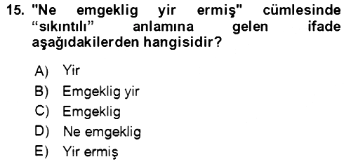 Uygur Türkçesi 2018-2019 Ara Sınav - 15. soru