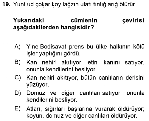 Uygur Türkçesi 2023-2024 Ara Sınav - 19. soru