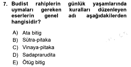 VIII-XIII. Yüzyıllar Türk Edebiyatı 2025-2026 Ara Sınav - 7. soru