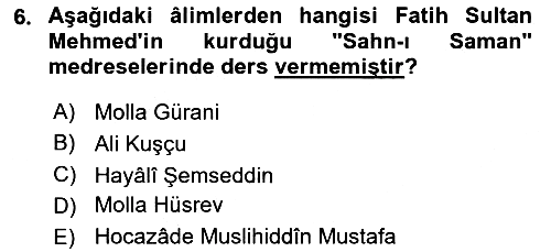 XIV-XV. Yüzyıllar Türk Edebiyatı 2025-2026 Dönem Sonu Sınavı - 6. soru