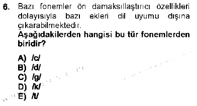 XVI-XIX. Yüzyıllar Türk Dili 2012-2013 Tek Ders Sınavı - 6. soru