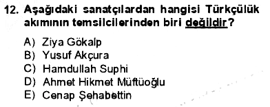Yeni Türk Edebiyatına Giriş 1 2013-2014 Ara Sınav - 12. soru