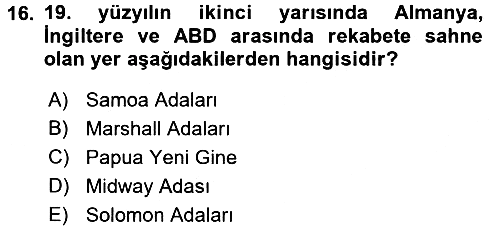 Amerikan Dış Politikası 2017-2018 3 Ders Sınavı - 16. soru