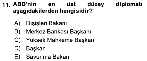 Amerikan Dış Politikası 2023-2024 Ara Sınav - 11. soru