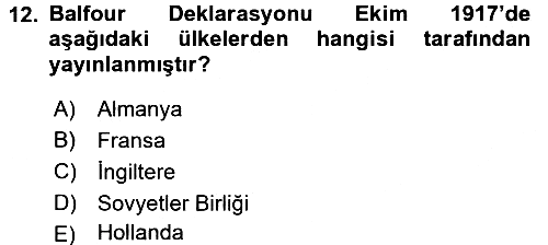 Amerikan Dış Politikası 2015-2016 Dönem Sonu Sınavı - 12. soru