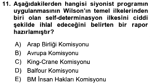 Amerikan Dış Politikası 2017-2018 Dönem Sonu Sınavı - 11. soru