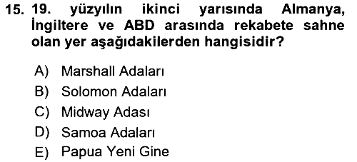 Amerikan Dış Politikası 2017-2018 Dönem Sonu Sınavı - 15. soru