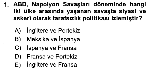 Amerikan Dış Politikası 2019-2020 Dönem Sonu Sınavı - 1. soru