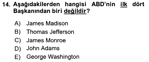 Amerikan Dış Politikası 2023-2024 Yaz Okulu Sınavı - 14. soru