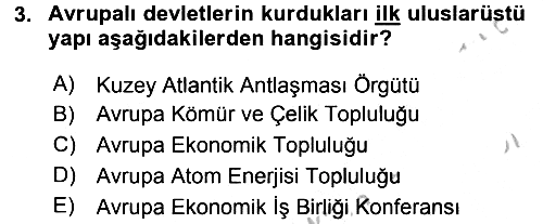 Avrupa Birliği 2016-2017 3 Ders Sınavı - 3. soru