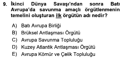 Avrupa Birliği 2017-2018 3 Ders Sınavı - 9. soru