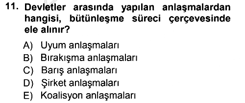 Avrupa Birliği 2012-2013 Ara Sınav - 11. soru