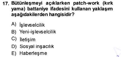 Avrupa Birliği 2013-2014 Ara Sınav - 17. soru