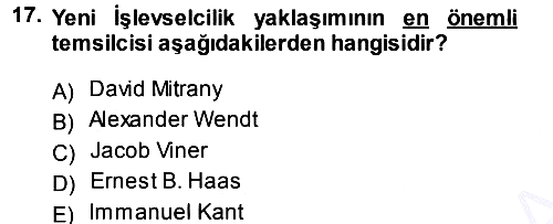 Avrupa Birliği 2014-2015 Ara Sınav - 17. soru