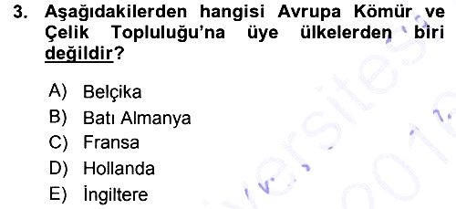 Avrupa Birliği 2015-2016 Ara Sınav - 3. soru