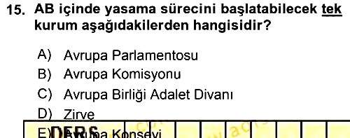 Avrupa Birliği 2015-2016 Ara Sınav - 15. soru