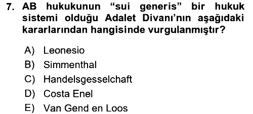 Avrupa Birliği 2016-2017 Ara Sınav - 7. soru