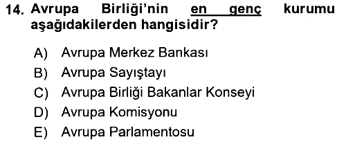 Avrupa Birliği 2016-2017 Ara Sınav - 14. soru