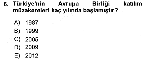 Avrupa Birliği 2018-2019 Ara Sınav - 6. soru