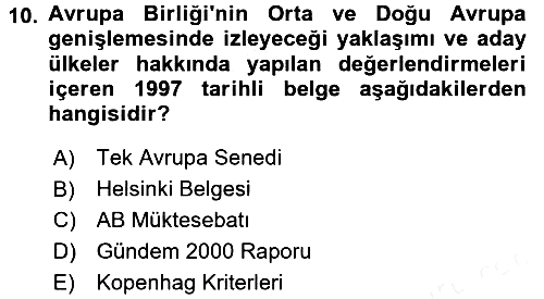 Avrupa Birliği 2018-2019 Ara Sınav - 10. soru
