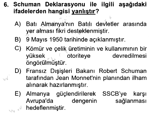 Avrupa Birliği 2021-2022 Ara Sınav - 6. soru