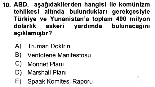 Avrupa Birliği 2021-2022 Ara Sınav - 10. soru