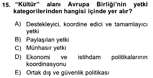 Avrupa Birliği 2021-2022 Ara Sınav - 15. soru